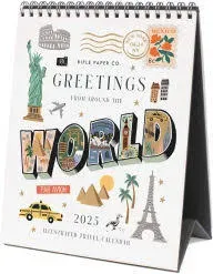 2025 Greetings from Around the World Desk Calendar