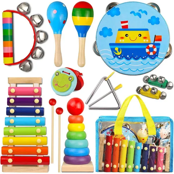  Toddler Musical Instruments Set Wooden Percussion Kids Musical Instruments 2