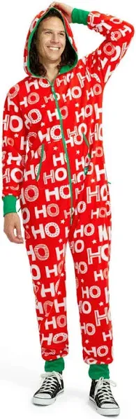 Tipsy Elves Ho Ho Ho Jumpsuit Med Unisex Holiday Fleece Pajamas One Piece NWT