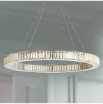 Possini Euro Design Vesta Chrome Pendant Chandelier 35 1/2 inch Wide Modern LED Ring Crystal Glass Fixture for Dining Room Foyer Kitchen Island