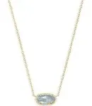 Elisa Gold Plated Necklace in Light Blue Illusion by Kendra Scott