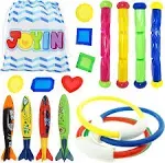 Joyin Underwater Swimming/Diving Pool Toy Rings (4 Pcs) , Diving Sticks (4 Pcs)