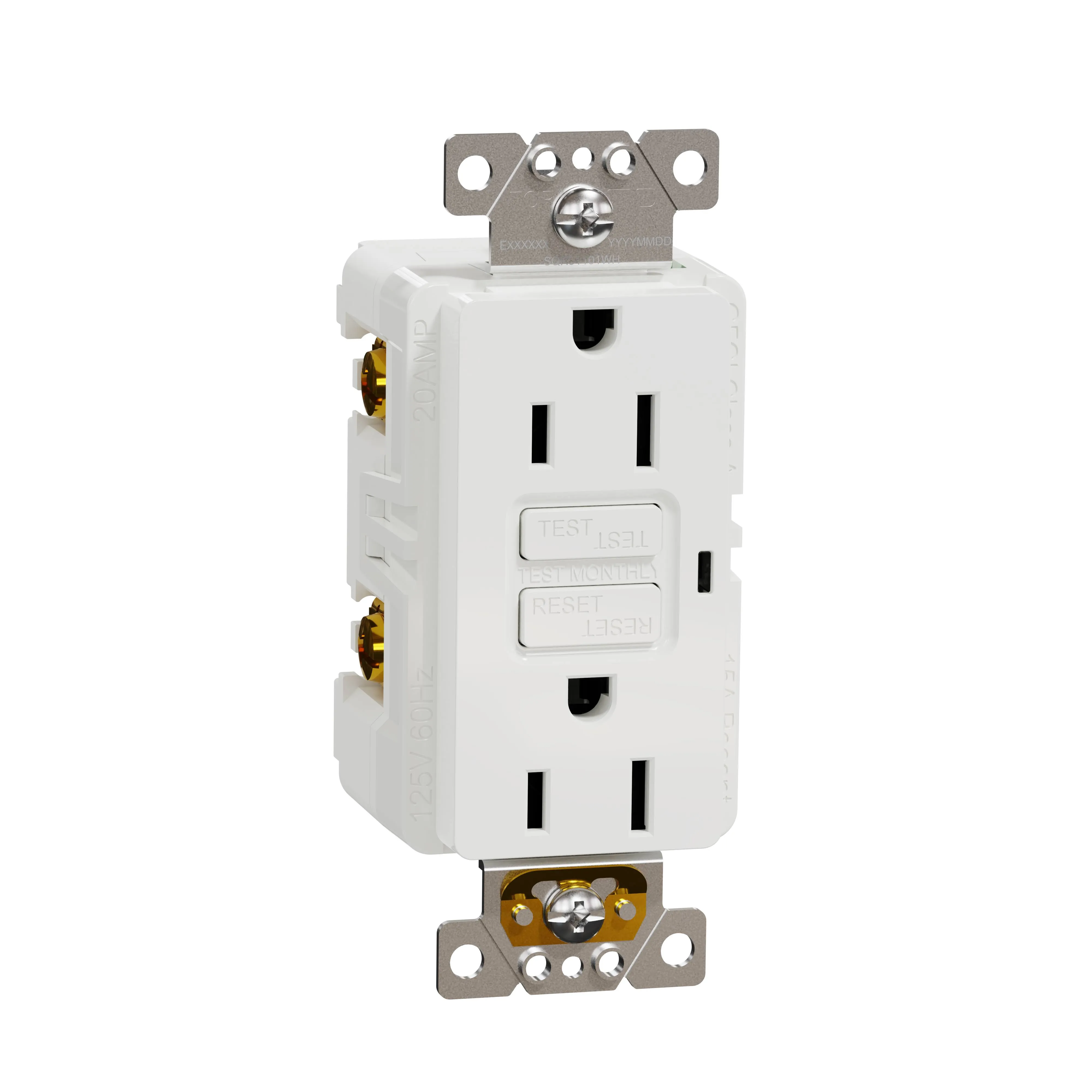 Square D x Series 15-Amp 125-Volt Tamper Resistant GFCI Residential Decorator Outlet, Matte White | SQR51101WH