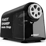 AFMAT Heavy Duty Electric Pencil Sharpener for Classroom, 6 Holes, Electric P...