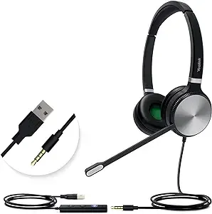 Yealink UH36 Series Headset, Wired Dual-Ear | Teams Certified (uh36 Dual)