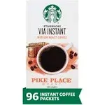 Starbucks VIA Instant Coffee - Pike Place Roast - 1 box (50 packets) NIB 💥💥💥