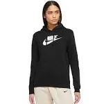 Nike Sportswear Women's Club Fleece Logo Pullover Hoodie, Medium, Black