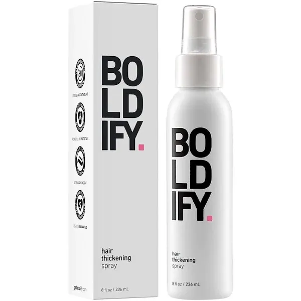 BOLDIFY Hair Thickening Spray - Get Thicker Hair in 60 Seconds - Stylist Recommended Hair Products for Women & Men - Hair Volumizer + Texture Spray Hair Thickener for Fine Hair - 8 oz