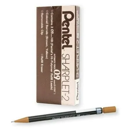 Pentel Sharplet-2 Mechanical Pencil, Brown Barrel, Box of 12 (A129E)