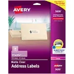 Avery Matte Clear Easy Peel Mailing Labels