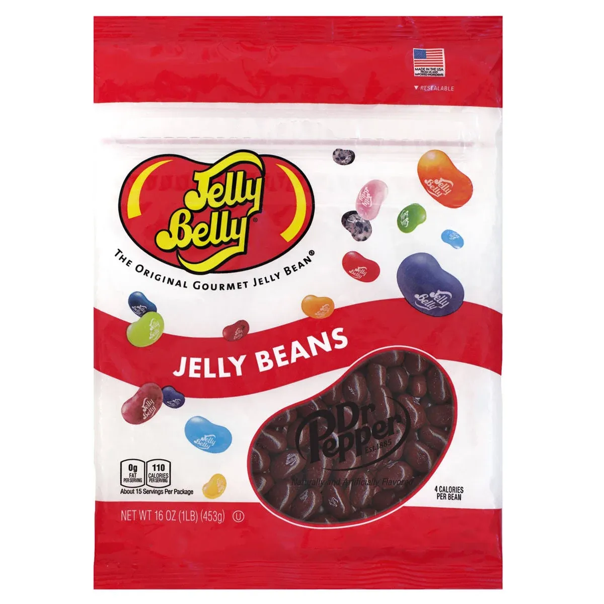 Jelly Belly Dr Pepper Jelly Beans - 1 lb 16 oz - Resealable Bag