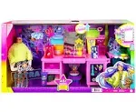 Barbie Extra Fashion Doll &amp; Vanity Playset with 45+ Accessories, Vanity &amp; Puppy