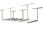 SafeRacks 4' x 8' Overhead Garage Storage Rack, White / 18" - 33"