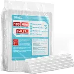 Shall Mini Hot Glue Sticks, 0.27 Dia x 8 Long, 100-Pack Clear Hot Melt Glue Gun Sticks for All-Temp Mini Glue Guns, Multipurpose for Kids Adults DIY