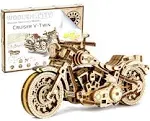 WOODEN.CITY Cruiser 3D Motorcycle Puzzle for Adults - Motorcycle Building Kit Adult - Wooden Model for Adults to Build - Build Your Own Motorcycle