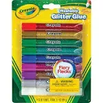 Crayola Washable Glitter Glue, Bold, 9/Pack