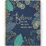 Softcover Believe You Can 8.5  x 11  Motivational Dot Grid Journal/Spiral Notebook  120 Dot Grid Pages  Durable Gloss Laminated Cover  Gold Wire-o Spiral. Made in the USA