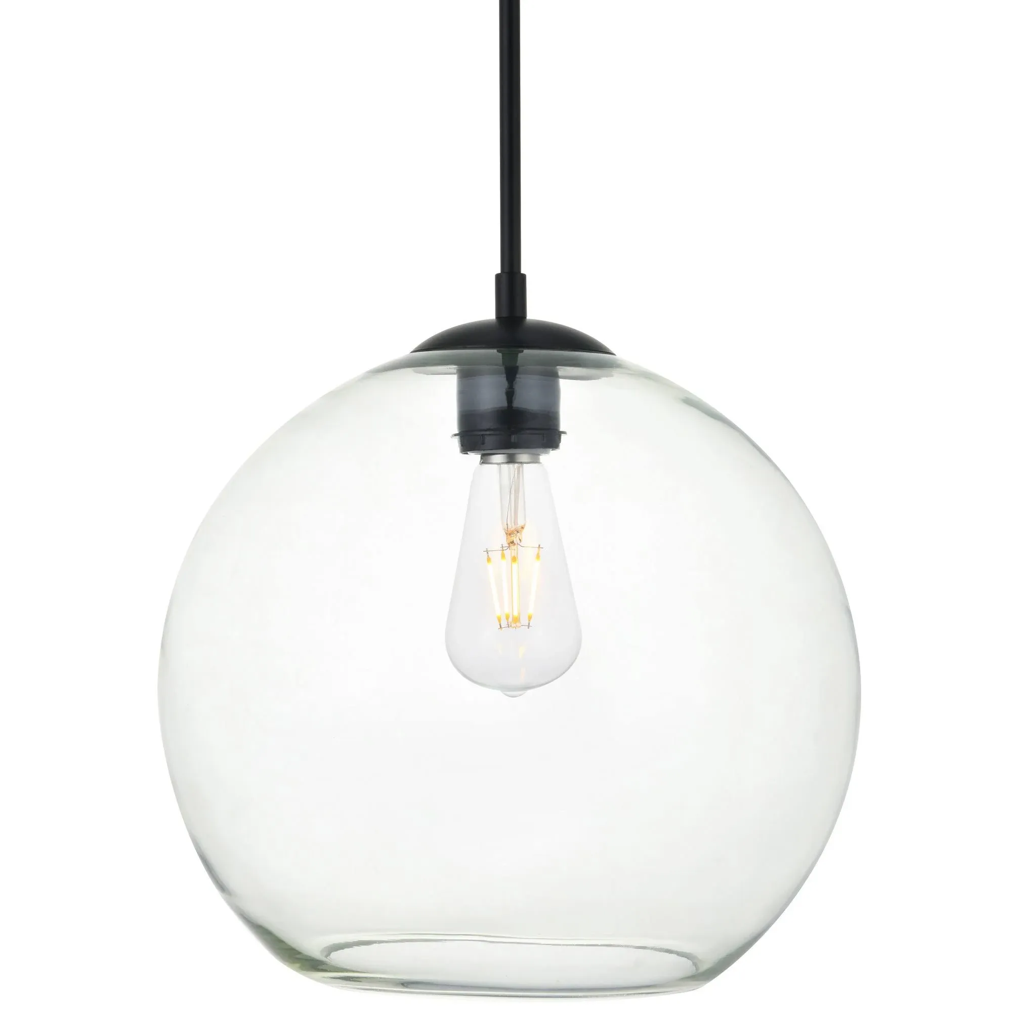 Baxter 1 Light Black Pendant with Clear Glass (LD2216BK)