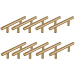 Design House Solid 3in (76 mm) Satin Gold Stainless Steel Cabinet Pulls 10 Pack