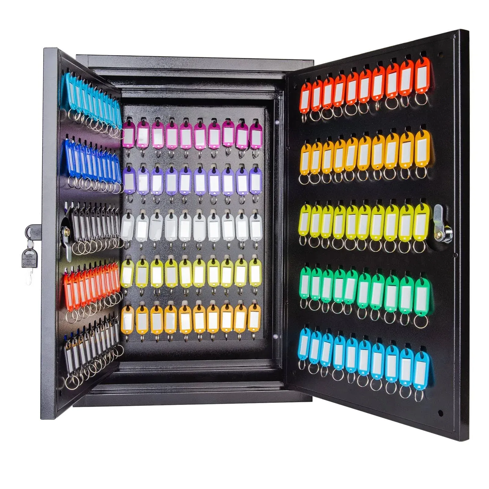 Key Lock Box Cabinet with 200 Hooks, Key Cabinet Wall Mount Key Organizer wit...