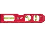 Milwaukee 7 in. Aluminum Magnetic Compact Torpedo Level 3 vial