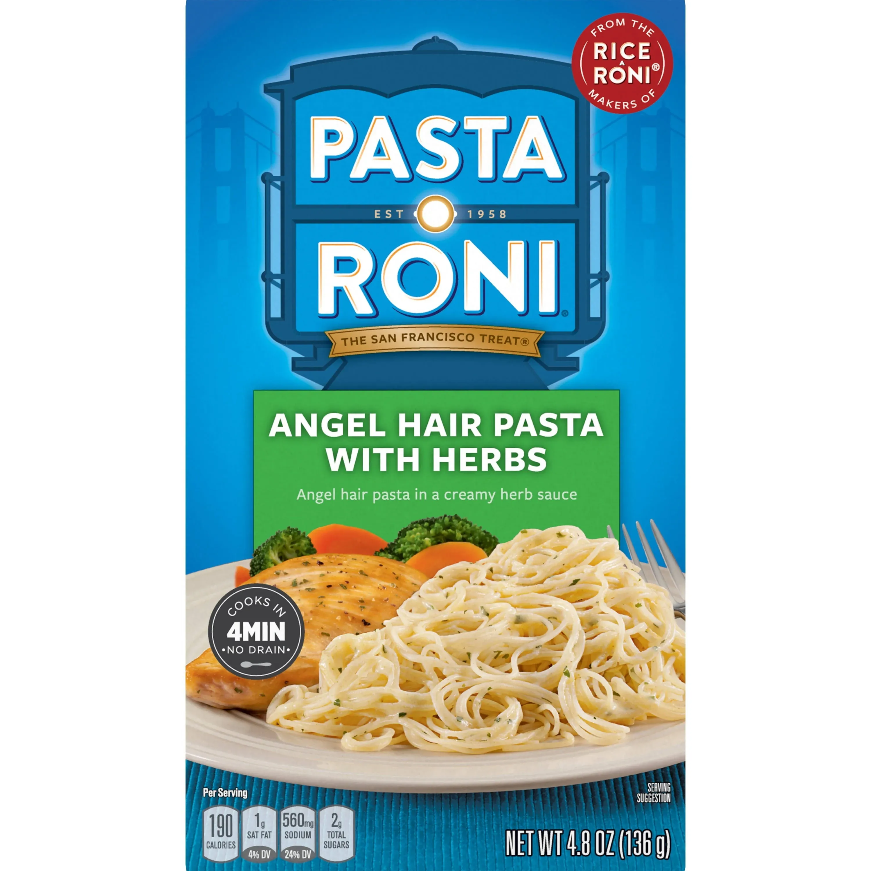 Pasta Roni Angel Hair Pasta With Herbs 4.8 Oz Paper Box