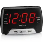 Westclox 80227WM Clock Radio, LED Display, Snooze, 20 -Station