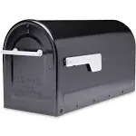 ​Architectural Mailboxes Boulder Black, Large, Steel, Post Mount Mailbox