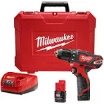 Milwaukee M12 Drill Driver Kit, 3/8"