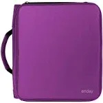 Enday 3 Ring Zipper Binder, 2 inch Binder with Zipper, 880 Sheet Capacity 5 Pockets Expanding File Folder, Purple