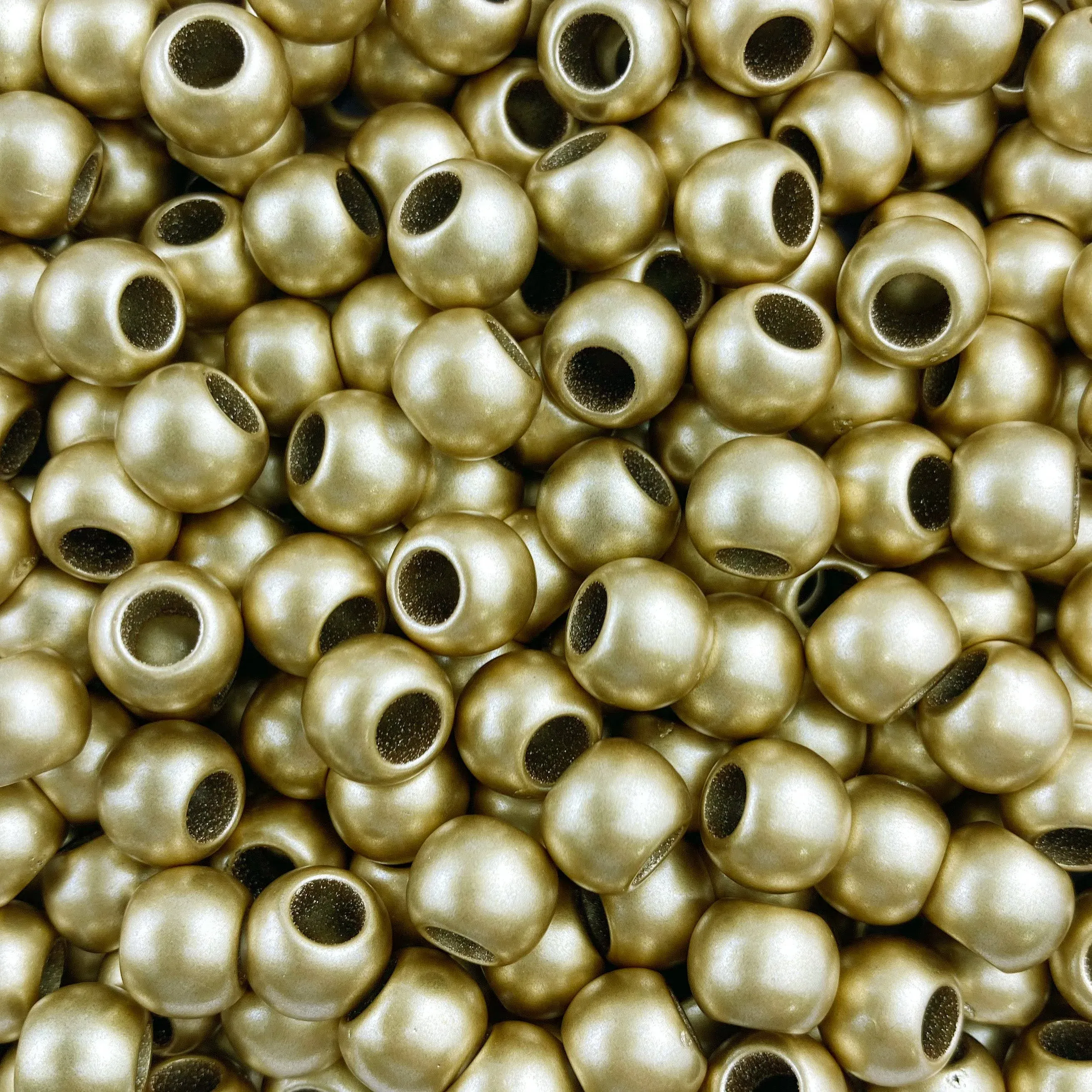 400 Bulk Gold Matte Metallic Acrylic Beads 10mm with 4.8mm Large Hole