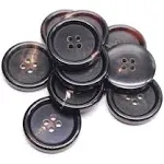 Yahoga 10PCS 1 Inch Real Horn Buttons for Blazer, Suit, Coats, Overcoat, Winter 