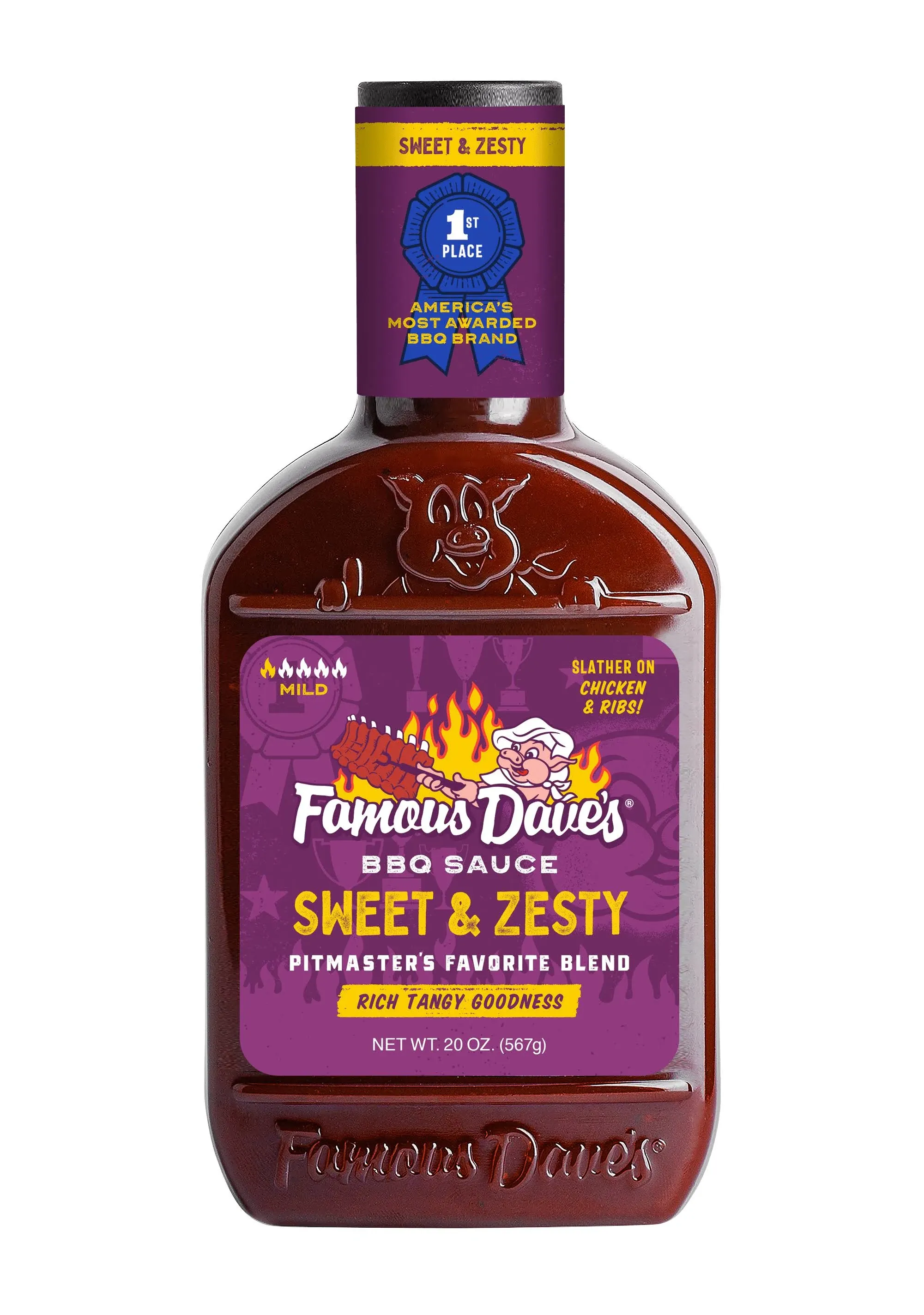 Famous Dave's BBQ Sauce, Sweet & Zesty - 20 oz