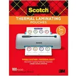 Scotch Letter Size Thermal Laminating Pouches 5 mil 11 1/2 x 9 100/Pack