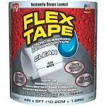 NEW FLEX SEAL TFSCLRR0405 4&#034; X 5&#039; CLEAR FLEX TAPE RUBBER &amp; VINYL TAPE 9319385