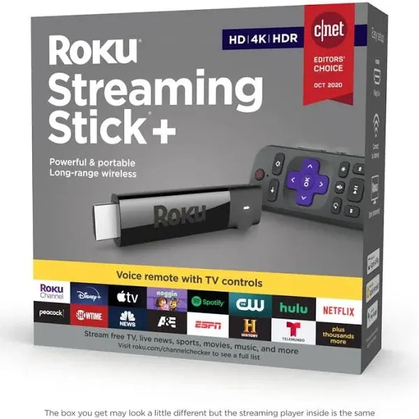 Roku - Streaming Stick+ 4K Streaming Device with Roku Voice Remote and TV ...