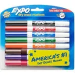 Expo Low-Odor Dry-Erase Marker, Fine Point, Assorted, 8/Set