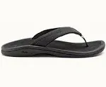 OluKai Ohana Women's Beach Sandals, Quick-Dry Flip-Flop Slides, Water Resistant, Wet Grip Soles & Compression Molded Footbed, Black/Black, 9