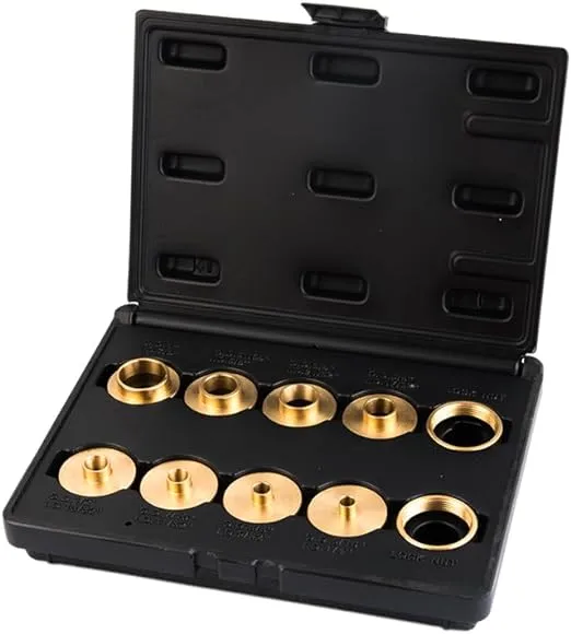 O'SKOOL 10 Pcs Brass Router Template Bushing Guides Sets Fit Any Router Sub-Base of The Porter Cable Style