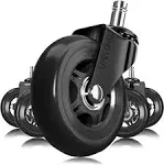 Office Chair Wheels Replacement Rubber Chair Casters for Hardwood Floors and Set