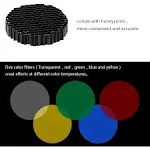 Neewer Medium Aluminum Alloy Conical Snoot Kit with Honeycomb Grid and 5pcs Color Gel Filters for Studio Strobe Monolight Photography Flash to Bowens Mount (22cm)