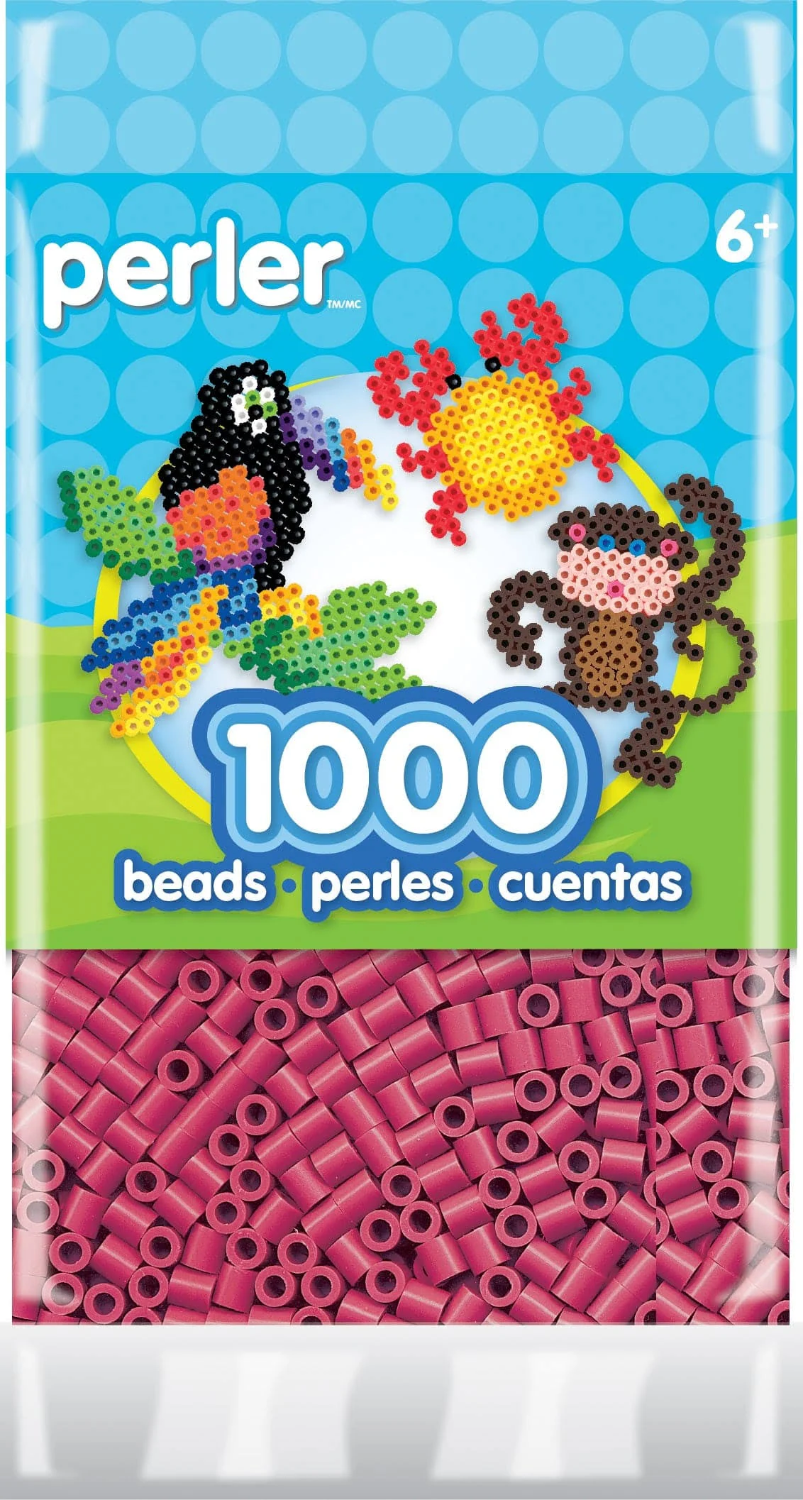 Perler Striped Beads Cherry 1,000/Pkg