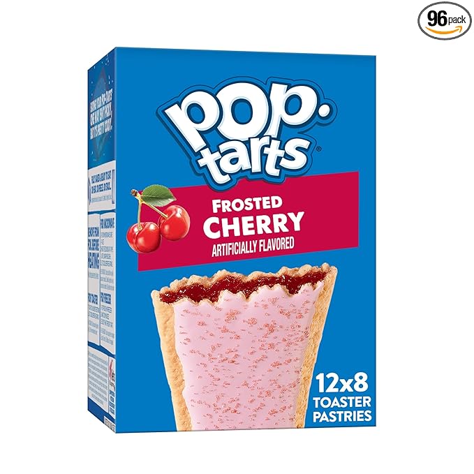 Pop-Tarts Frosted Cherry Toaster Pastry 2-Pack - 72/Case