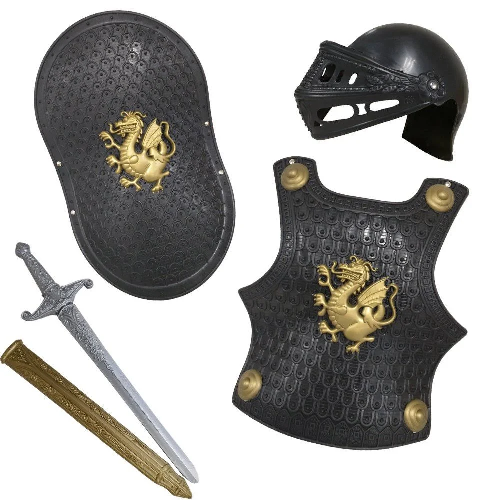 Childs Knight Armor Gladiator Soldier 4 Pc Costume Set