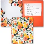 Steel Mill &amp; Co Cute Large Spiral Notebook Clg Ruled, 11&#034; x 9.5&#034; Lilac Floral