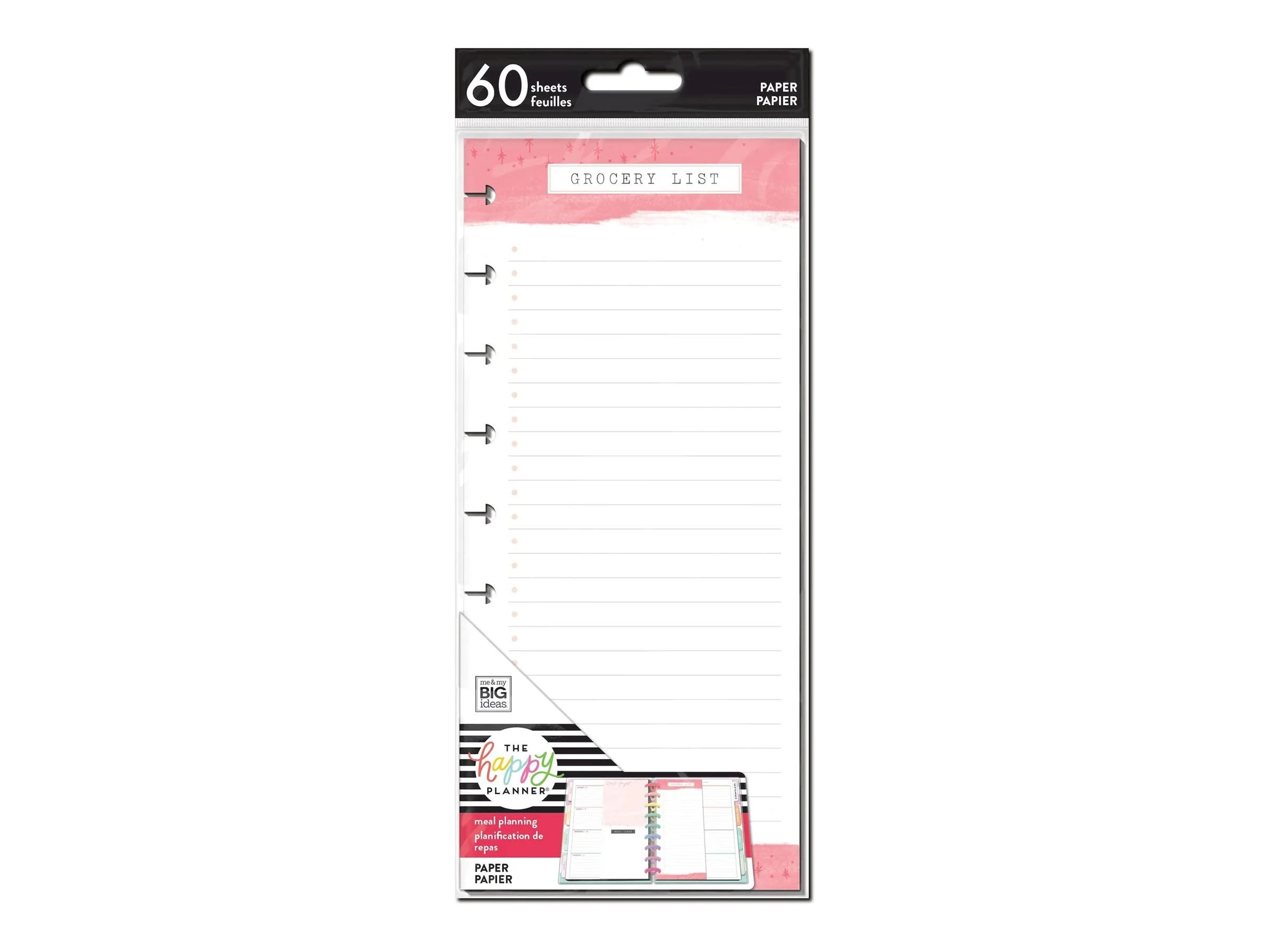 Recipe Grocery List - Classic Half Sheet Filler Paper - 60 Sheets