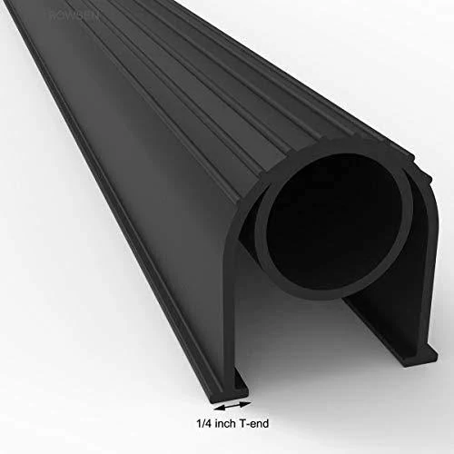 Garage Door Bottom Seals Weatherproof Weather Stripping Threshold Buffering Sealing High Performance EPDM Rubber Resistance Gasket Black 1/4 Inch T-End, 20FT Long