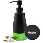 Black Soap Dispenser with Coasterand Stickers, Refillable Liquid Stainless Steel Soap Dispenser for Kitchen Sink, Bathroom Countertop (11OZ / 320ML)