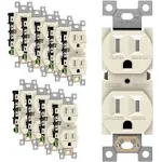 Enerlites Duplex Receptacle Outlet, Tamper-Resistant, Residential Grade, 3-Wire, Self-Grounding, 2-Pole,15A 125V, UL Listed, 61580-tr-la-10pcs, Light