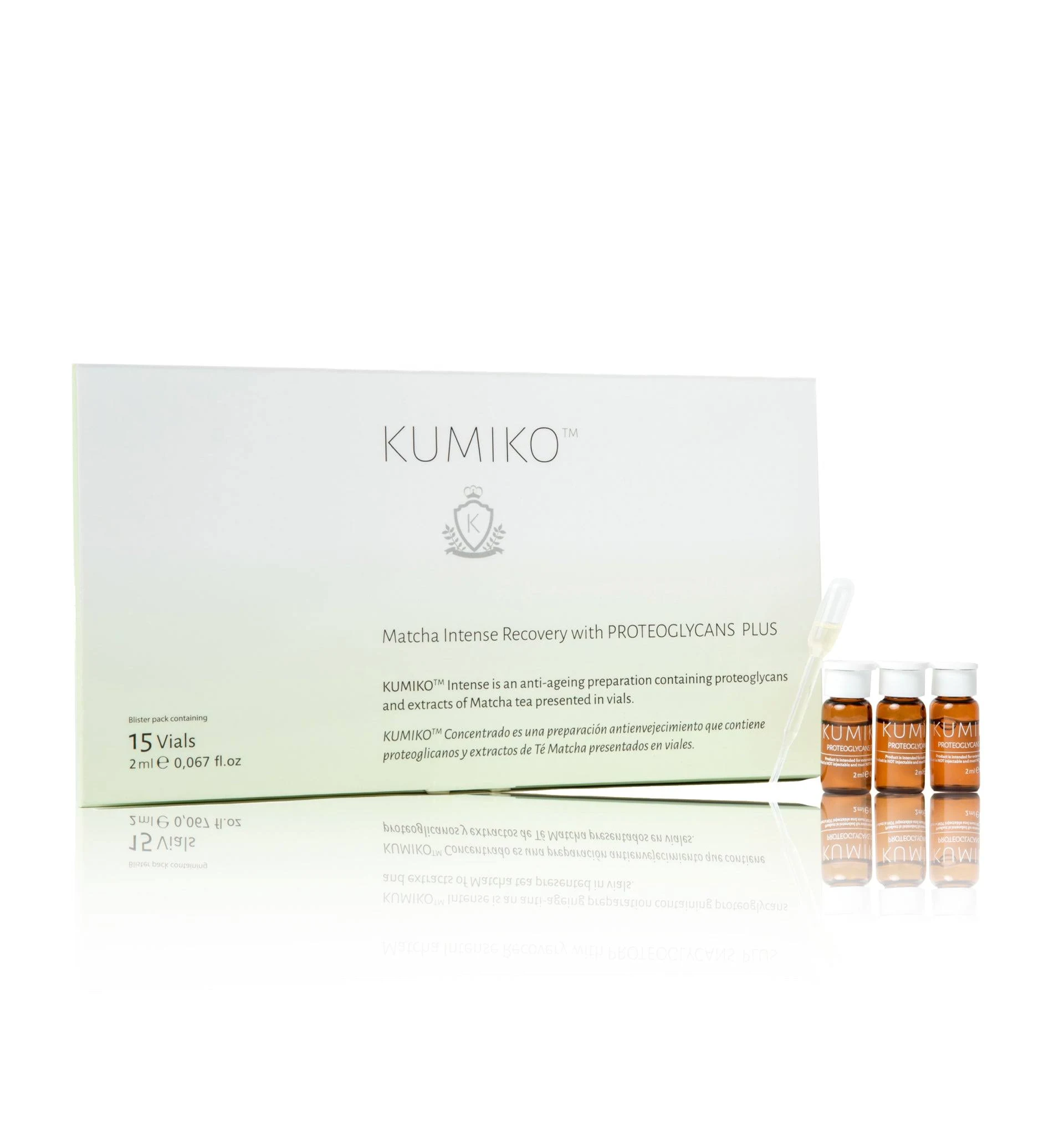 KUMIKO Ultimate Age Defying Matcha Revitalizing Facial Ampoule for Men and Women - Facial Serum Hydrates & Plumps Skin - Defend, Restore and Rejuvenate All Skin Types with Vitamin C - 15 Vials